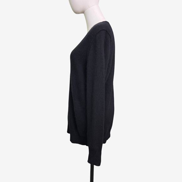 Aqua Cashmere 100 Percent Cashmere V Neck Black Sweater Women’s Size Large L - Picture 5 of 7